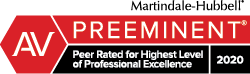 Martindal-Hubbell AV Preeminent Peer Rated for Highest level of Professional Excellence 2020